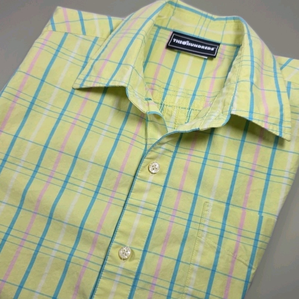 The Hundreds Size L Button Down Men's Shirt Spring/Easter Colors 100 Cotton